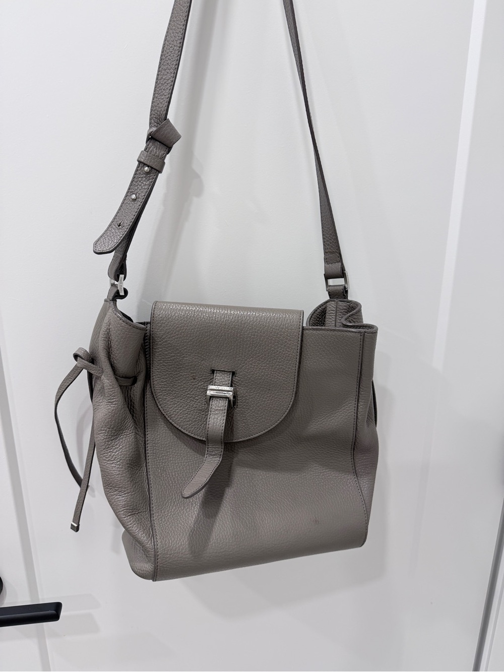 Meli melo Gray Leather Crossbody Shoulder Bag